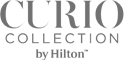 This image displays the "Curio Collection by Hilton" logo in gray text.